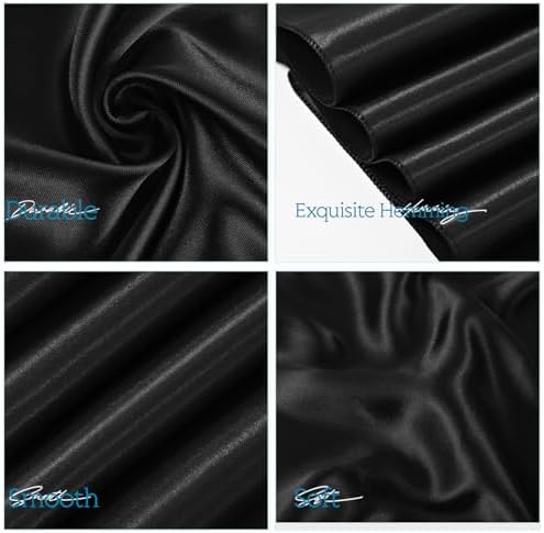 YMHPRIDE 60 PCS Black Satin Chair Sashes, 7x108 Inch Ties Chair Bows - Image 3