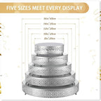Wenqik 5 Pcs Metal Silver Cake Stand,16/14/12/10/8 in Round Cake Holder - Image 2