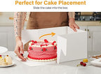 Kootek 15 Pack Cake Boxes 12 inch, 12x12x8 Tall Cake Box with Clear Window - Image 4