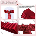 MDS® Pack of 100 Satin Chair Sashes for Wedding & Events – Apple Red - Image 5