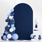 FANPROMS Wedding Arch Cover Navy Arch Cover 4.6x8FT Round Top Chiara Arch Backdrop Cover Spandex Backdrop Cover for Arch Stand Balloon Party Arch Cover for Wedding Anniversary Baby Shower Decorations - Image 5
