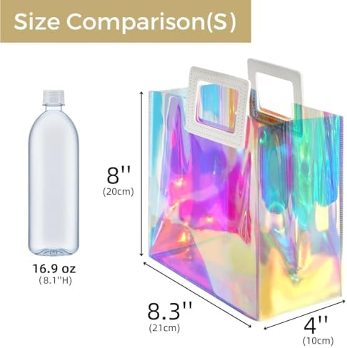 VUOJUR 8.3'' 10pcs Holographic Small Gift Bags Reusable Birthday Gift Bags - Image 6