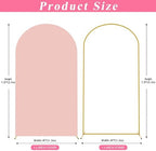 Arch Backdrop Stand and Cover Set, 7.2ft Arch Stand with Pale Pink Cover - Image 2