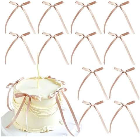 400 Pcs Purple Satin Ribbon Bows Cake Toppers by Unknown