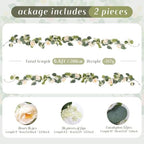 MAKHOT 2PCS Eucalyptus Garland, 6.6Ft Artificial Greenery Garlands Flower Decor, Green Spring Garland Wreath Vines Decorations for Table Home Wedding Mantle Party (Champagne) - Image 5