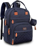 BabbleRoo Diaper Bag Backpack - Baby Essentials Travel Tote - Multi Function Water Resistant Diaper Bag, Travel Essentials Baby Bag with Changing Pad, Stroller Straps & Pacifier Case - Navy Blue by BabbleRoo