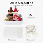 MAICOBI 10 Pack White Empty Gift Baskets with Clear Bags and Bows - Image 3