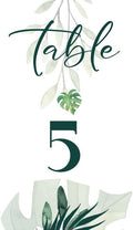 Green Leaf Table Number Cards Double Sided Party Table Numbers for Reception Baby Shower Anniversary Birthday Bridal Party 4x6 Inch, 100 by Unknown