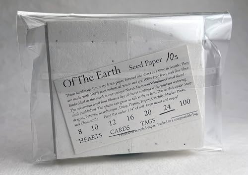 Of The Earth Handmade Paper - Wildflower Seed Paper Folding Escort Card - Place Card/Name Card/Gift Card - 3.5" x 4" - Set of 24 (10s White Seed) - Image 3