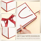 Silkfly 24 Pcs Paper Gift Bags with Handle 9x7x3.15'', White, Red - Image 3