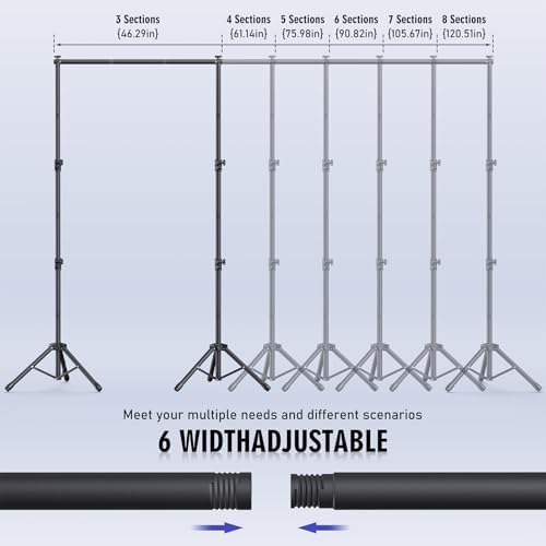 Backdrop Stand Kit - 6 Widths, 10x7.5ft Adjustable Background Stand for Parties & Studio Photography - Image 3