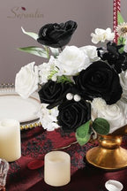 Serwalin Artificial Flowers Black and White Silk Flowers for Wedding Decor - Image 5