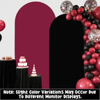 2PCS Arch Backdrop Covers for Arch Stand (7.2ft + 6ft) – Maroon & Black Spandex Fitted Stand Covers for Weddings Baby Showers Birthday Party Supplies Decora & Photo Booths(Only Cover) - Image 2