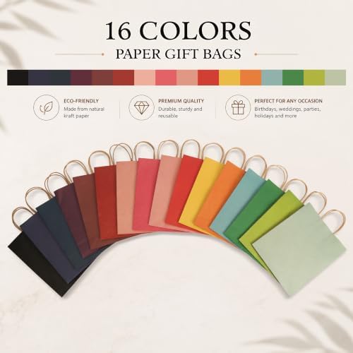 BLEWINDZ 100Pcs Medium Paper Gift Bags with Handles Bulk 10.6×8.2×4.3 In - Image 3