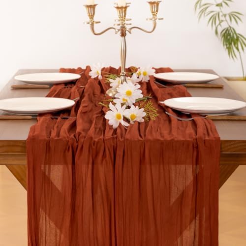 10 Pack Cheesecloth Table Runner Fall Boho Gauze Wedding Party Home Decor - Image 5