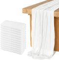 12 Pack Cheesecloth Table Runner, Runner Gauze Boho Wedding Decor Romantic Table Runner for Wedding Birthday Party(35" x 118") (White) by Home