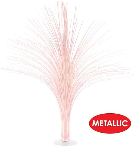 Beistle Opalescent Metallic Spray Centerpieces – 3-Pack Tinsel Burst Table Decorations with Clear Base for Baby Showers, Gender Reveals, Graduations, and Birthday Celebrations, 19" - Image 3