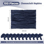 100 Pack Navy Blue Napkins 20x20Inch Cheesecloth Napkins - Image 2