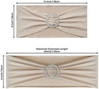 Babenest 50PCS Spandex Chair Sashes Bows for Wedding Party, Champagne - Image 6