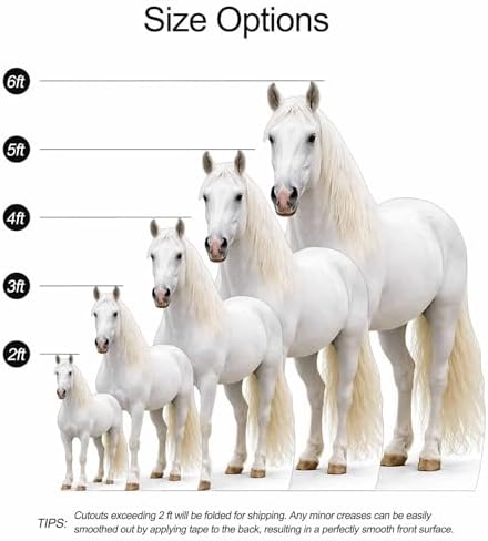 Life Size White Horse Cutout 4 ft Animal Themed Party Decoration for Birthday and Themed Party - Image 2