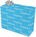 MyPupSocks Customized Add Your Photo Face Wrapping Paper Sheets Initials Name Text Blue Gift Wrapping Paper for All Birthday Occasions 3 Rolls 58x23 inch by MyPupSocks