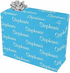MyPupSocks Customized Add Your Photo Face Wrapping Paper Sheets Initials Name Text Blue Gift Wrapping Paper for All Birthday Occasions 3 Rolls 58x23 inch by MyPupSocks
