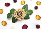 D-Seven Artificial Flower 50pcs Gold Fake Roses with Stem for DIY Wedding Bouquets Floral Arrangements Bridal Shower Baby Shower Party Home Decor - Image 5