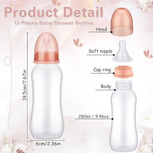Trelaco 12 Pcs Baby Shower Bottle Chug Game, Boho, Brown - Image 3