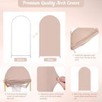 Nude Arch Backdrop Cover 2 Set - 7.2FT, 6FT Spandex Fitted Wedding Arch Stand Covers Round Top Chiara Arch Backdrop Stands Cover for Birthday Parties Banquet Photo Background Decoration - Image 7
