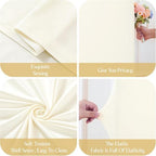 Ivory Square Arch Backdrop Cover 6.6x6.6FT, Double-Sided Stretchy Spandex Fabric Fits Square Arch Backdrop Stand, Ivory Background Backdrop for Wedding Baby Shower Birthday Party Decorations - Image 4