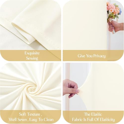 Ivory Square Arch Backdrop Cover 8x8FT, Double-Sided Stretchy Spandex Fabric Fits Square Arch Backdrop Stand, Ivory Background Backdrop for Wedding Baby Shower Birthday Party Decorations - Image 4
