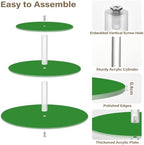 J JOYSAY Green Print Acrylic Cupcake Stand 3 Tier Dessert Table Display Set Clear Cake Stands for Party Wedding Baby Shower Decorations Easy Assembly Donut Tower - Image 2