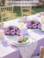 BLOSMON Flower Balls Wedding Rose Centerpieces 6 Pcs Lilac Fake Flowers Kissing Balls Decor Artificial Floral Arrangements Flower Bouquet of Roses Home Party Room Table DIY Decorations - Image 3