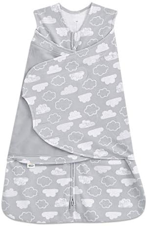 HALO 100% Cotton Sleepsack Swaddle, 3-Way Adjustable Wearable Blanket, TOG 1.5, Clouds, Newborn, 0-3 Months by HALO