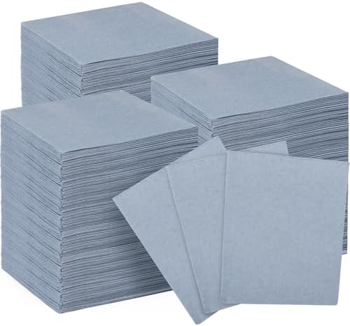 500 Pcs Dusty Blue Cocktail Napkins Disposable 10 x 10" Linen by Janlaugh