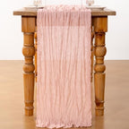 DeZerlor Dusty Pink Cheesecloth Table Runners 12 Pack Summer Boho Runners - Image 5