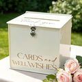 Acrylic Card Box with Lock & Slot, Warmy Cream Wedding Card Boxes for Reception Monetary Envelope Cash Gifts, Large Gift Cards Holder Box for Graduation Bridal Baby Shower Party Supplies by SOFARKKTPARTYCARDBOX