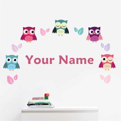Oliver's Labels Premium Name Wall Decals - Matte Finish Personalized Wall Art for Kids' Rooms & Nurseries (Owls) - Image 3