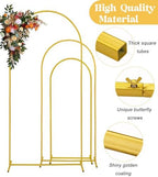 Fivenl Arch Backdrop Stand 6FT, 5FT, 4FT Set of 3 Gold Wedding Arch Stand Balloon Arch Stand Stable Metal Arch Backdrop Frame for Wedding Ceremony Birthday Party Bridal Baby Shower Banquet Decoration - Image 4