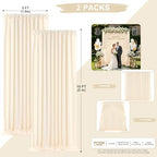 Beige Backdrop Curtains 10ftx10ft Wedding Polyester Photo Drapes - Image 3