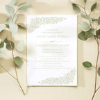 Personalized Dainty Sage Floral Invitations / 25 Custom Modern Pastel Greenery Flower Wedding Invites With White Envelopes / 5" x 7" Flat Botanical Anniversary Party Invites / Made In The USA - Image 3