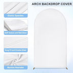 Skypatio 7.2FT Wedding Metal Arch Backdrop Stand with White Backdrop Cover, Balloon Gold Arch Stand for Birthday Party Baby Shower Wedding Decoration Stand for Backdrop - Image 4