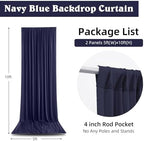 10ft x 10ft Navy Blue Backdrop Curtains for Parties Weddings, Wrinkle Free Silky Polyester Fabric Photo Backdrop Drapes, 2 Panels 5X 10 ft Navy Backfrounds Cloth for Birthday Graduation Photography - Image 5