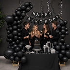 Balloon Arch Stand Kit Set with 145PCS Different Sizes Black Balloons – Metal Wedding Backdrop Frame with 8 Water Bags, Gold Semi-Open Arch for Birthday, Party Decorations Indoor Outdoor. - Image 5