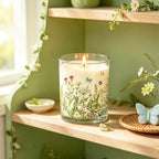 Whaline 12Pcs Wildflower Empty Candle Jar with Lid Floral Glass Container - Image 6