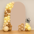 Happy Bee Days Celebration Brown Solid Arch Backdrop Stand Covers Sweet Bees Yellow Party Decorations 2.5x6ft Arches Backdrop Fabric Cover Supplies Kids Baby Shower Decors by HISDH