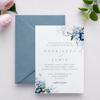 PONATIA A7 Euro Flap Gold Foil Liner Envelopes, Dusty Blue 5x7 Envelopes - Image 5