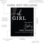 Andaz Press 16"x20" Black Acrylic Personalized Baby Shower Welcome Sign, Gender Neutral Large Custom Sign for Easel Stand, Oh Girl Baby Shower Decorations - Image 5