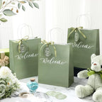 Queekay 36 Pcs Large Welcome Paper Gift Bags with Handle 10.6 x 8.3 x 4 Inches with 36 Tags Wedding Church Party Favor Bridal Gift Bags for Guest Birthday Baby Shower(Classic,Sage Green) - Image 4