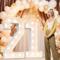 Ledido Easy-Assemble 4FT Warm White Marquee Light Up Number 21 for Birthday by Ledido